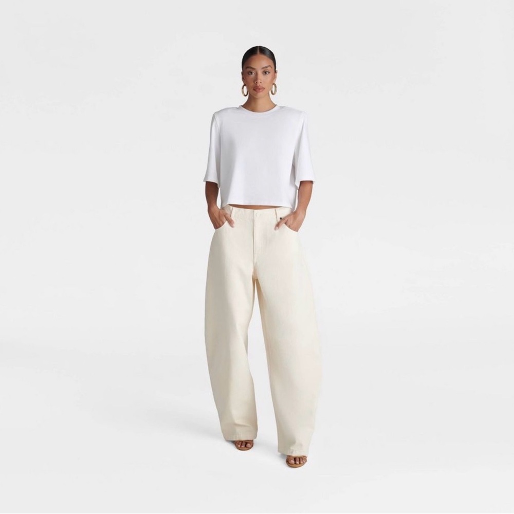 KBB by Kahlana Mid Barrel Leg Jean Cream 00,0,2,4,6,8,10,14,16,17,18,22,24,30 - Picture 4 of 5